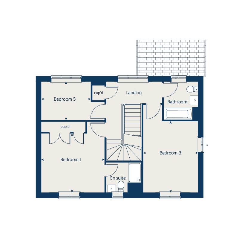 First floor floorplan of The Yew at Woodlands